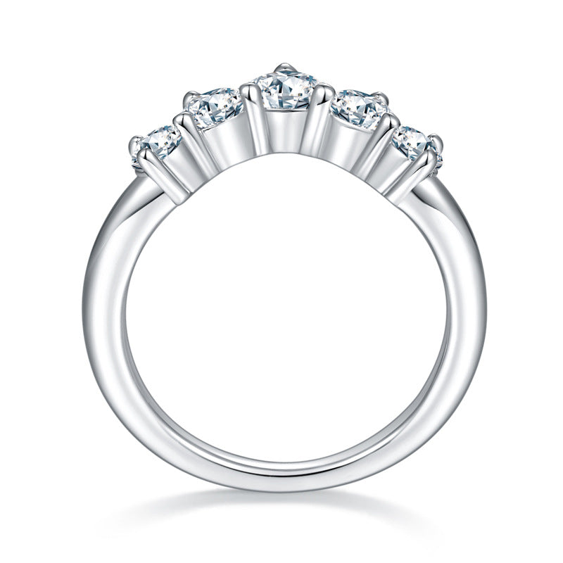 Five Stones Embrace Moissanite Band