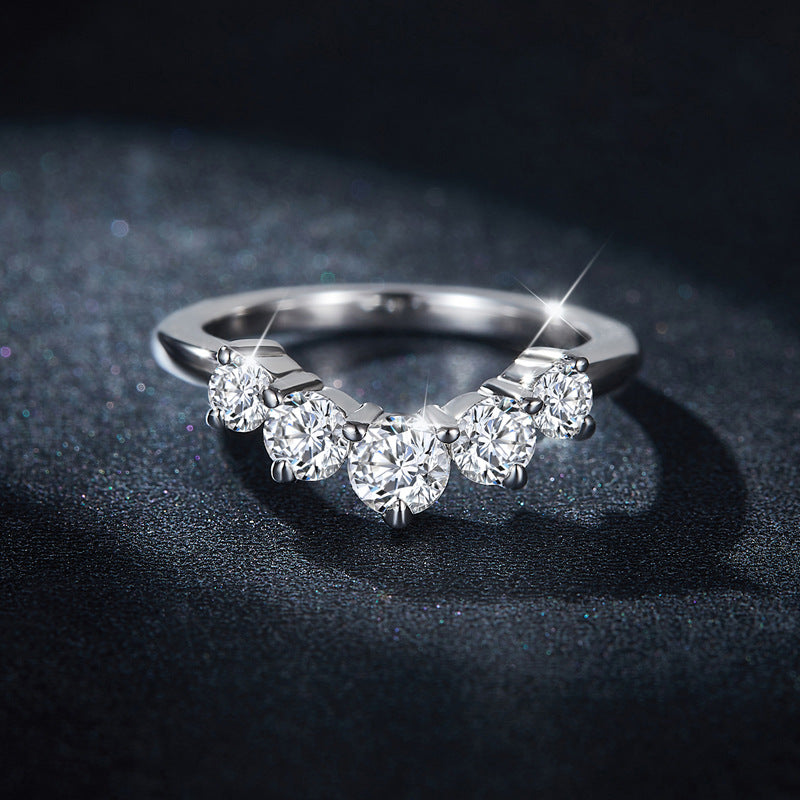 Five Stones Embrace Moissanite Band