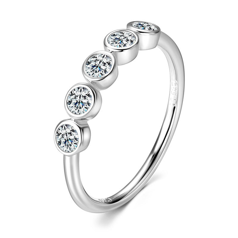 Five-Stone Bubble Moissanite Band
