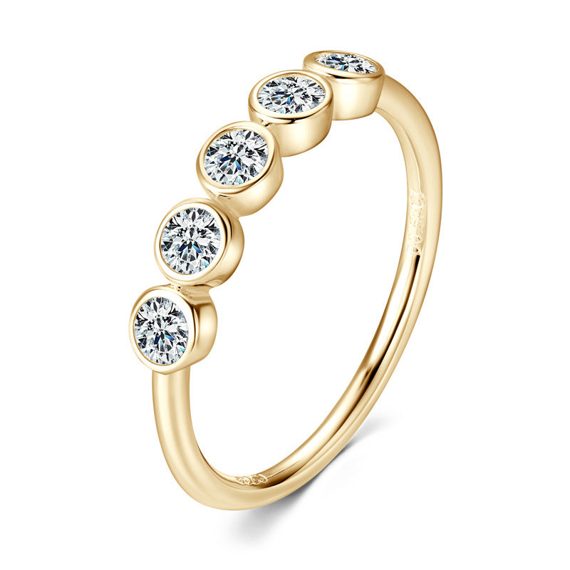 Five-Stone Bubble Moissanite Band