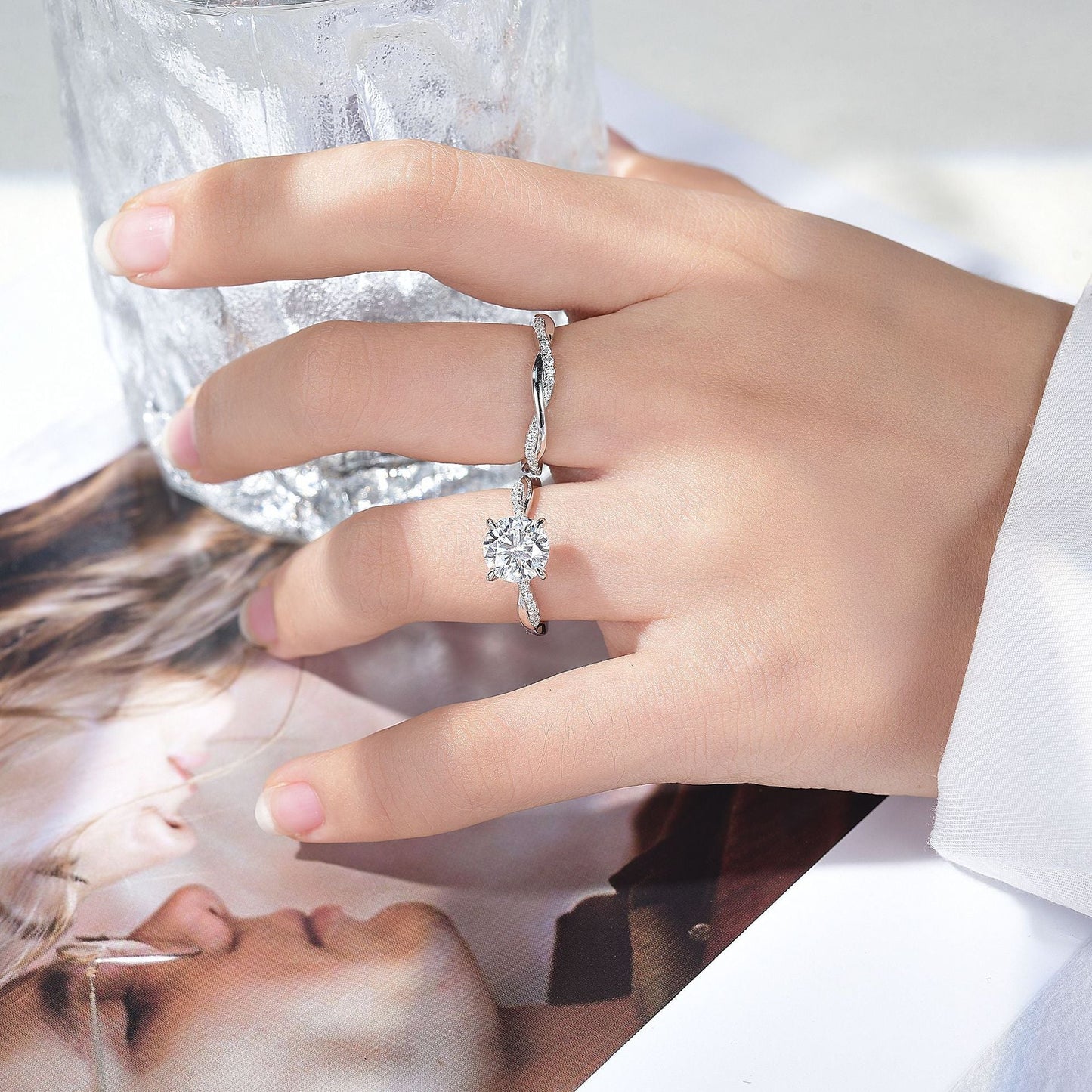 Infinity Twist Moissanite Band