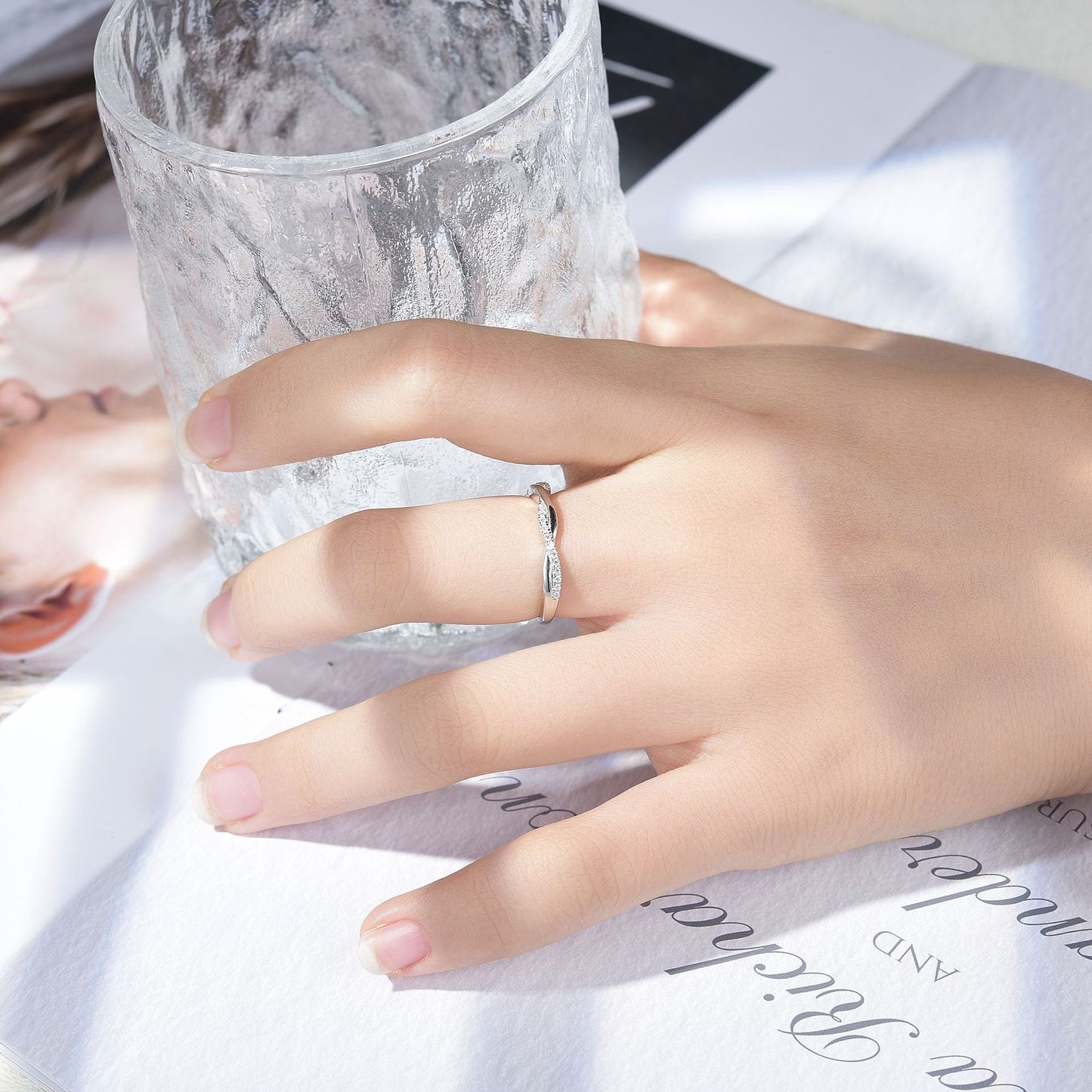 Infinity Twist Moissanite Band