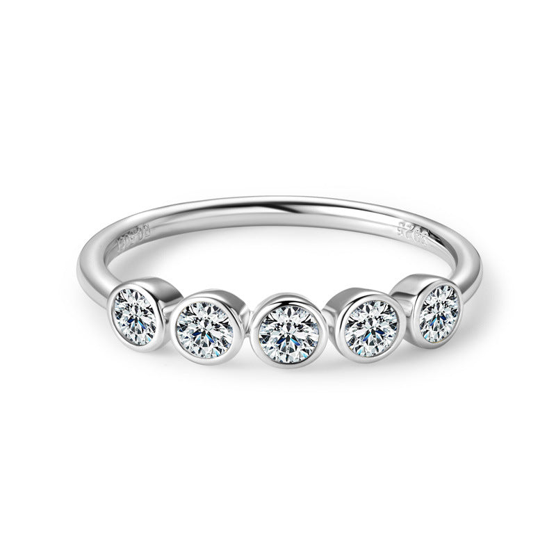 Five-Stone Bubble Moissanite Band