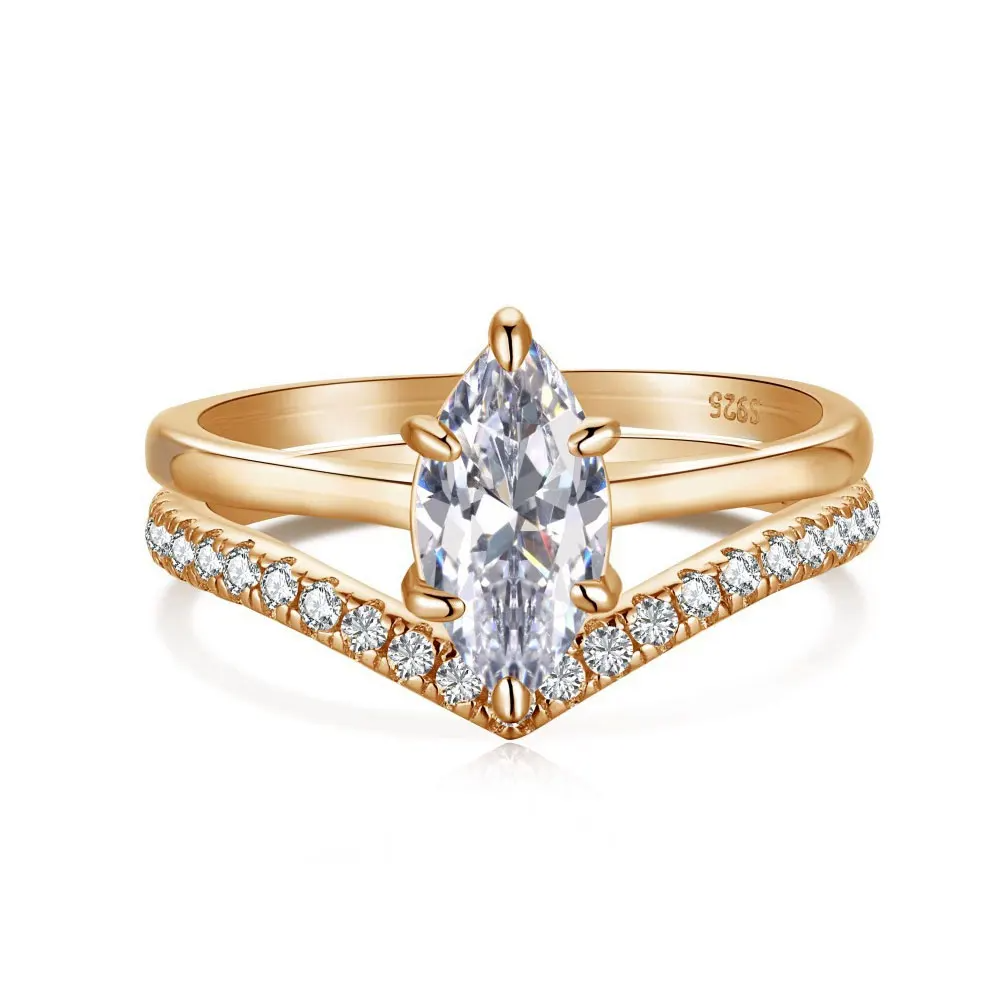 Marquise Cut Moissanite Diamond Stacking Ring