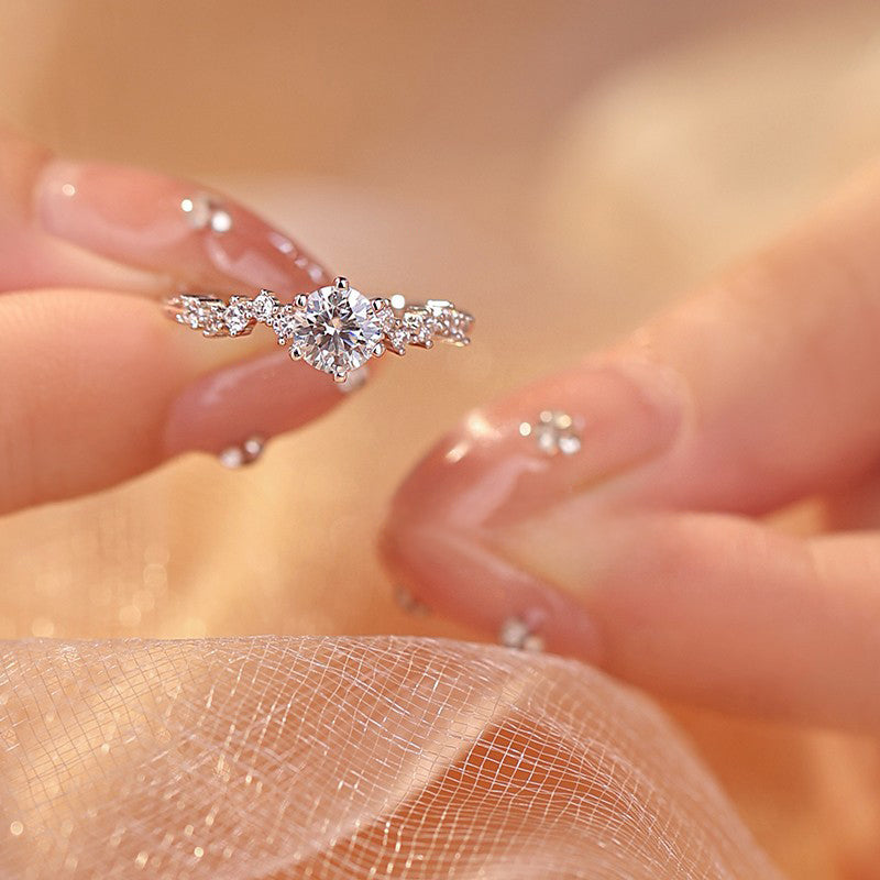 Star Cluster Moissanite Engagement Ring