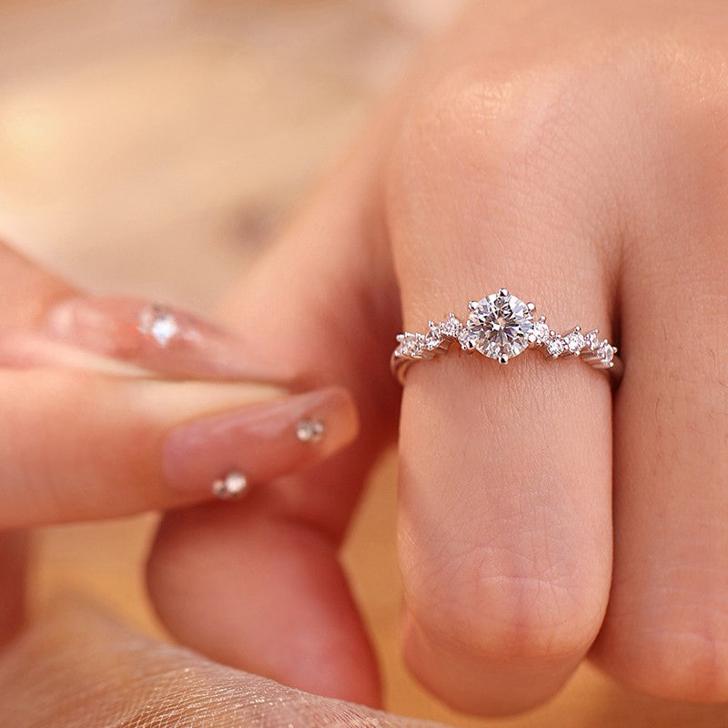 Star Cluster Moissanite Engagement Ring