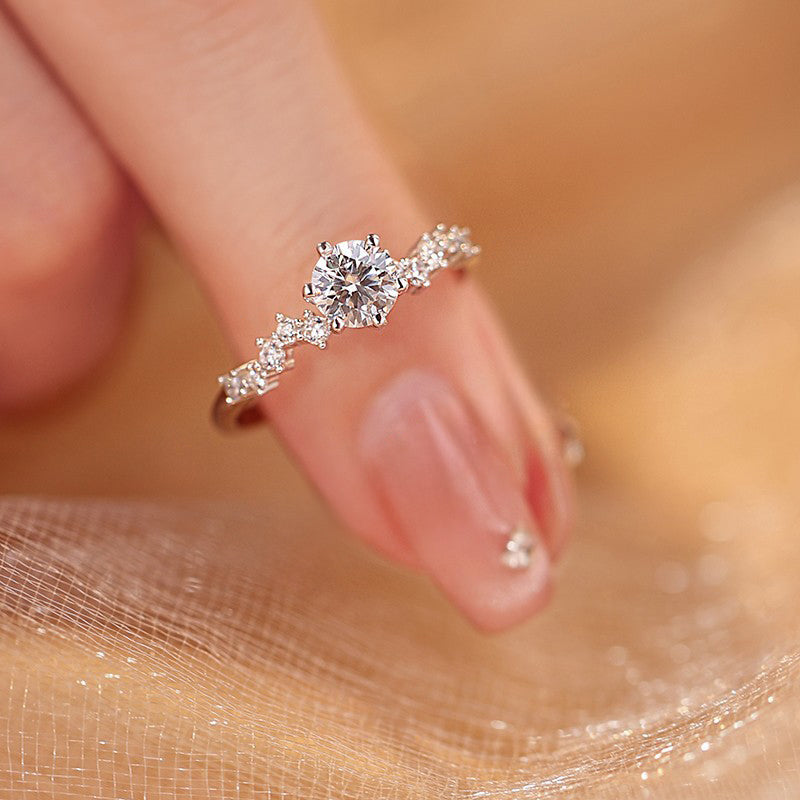 Star Cluster Moissanite Engagement Ring