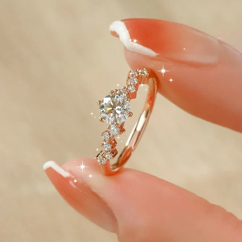 Star Cluster Moissanite Engagement Ring