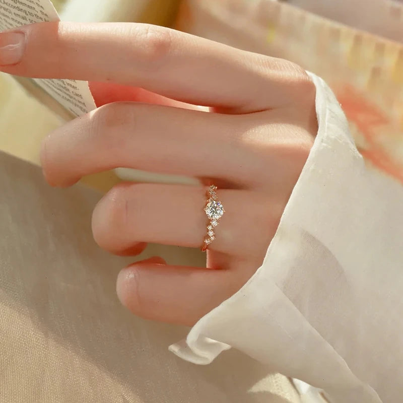 Star Cluster Moissanite Engagement Ring