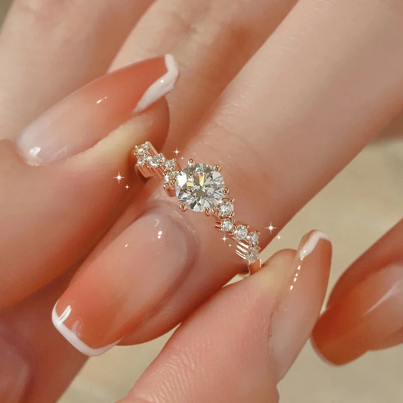 Star Cluster Moissanite Engagement Ring