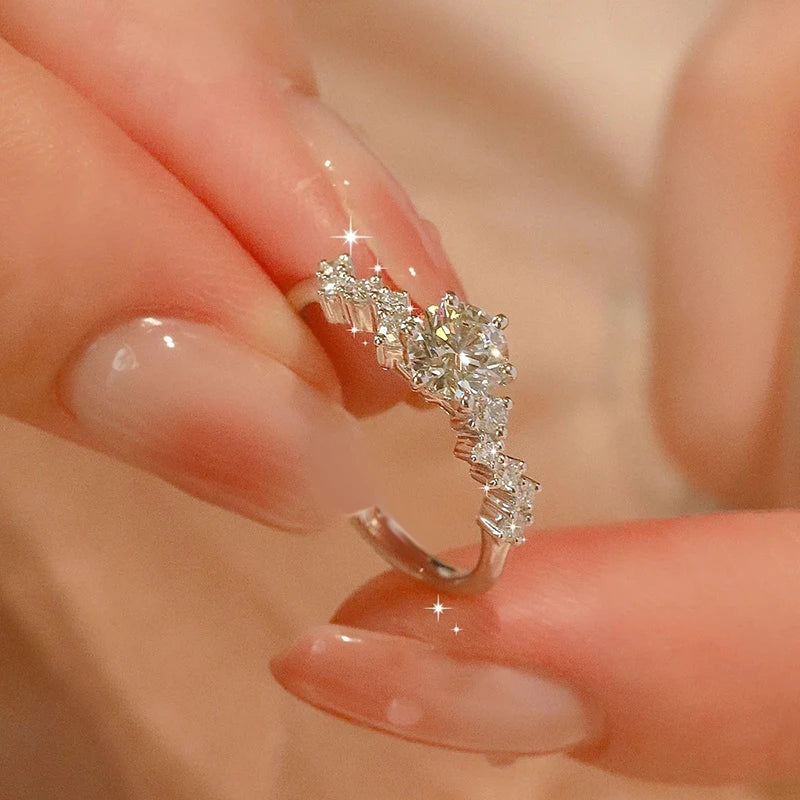 Star Cluster Moissanite Engagement Ring