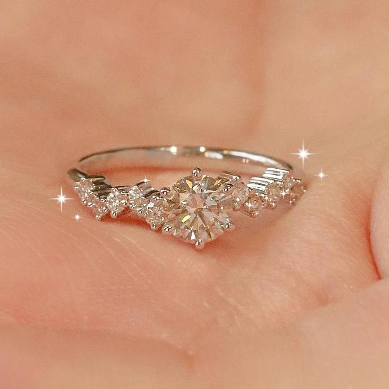 Star Cluster Moissanite Engagement Ring