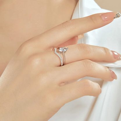 Marquise Cut Moissanite Diamond Stacking Ring