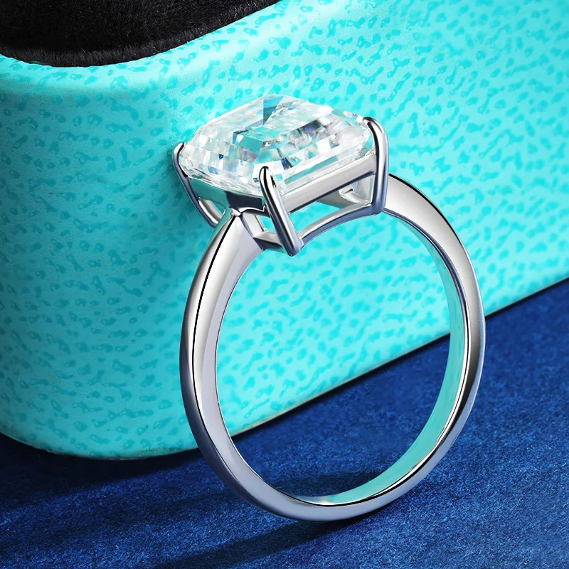 Emerald Cut Solitaire Moissanite Ring