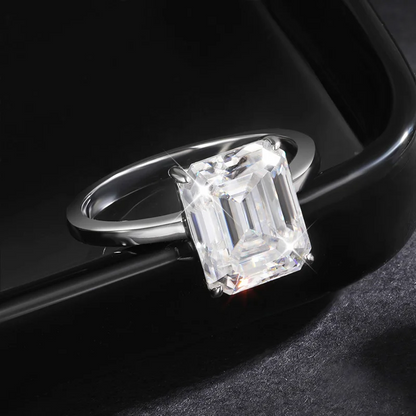 Emerald Cut Solitaire Moissanite Ring