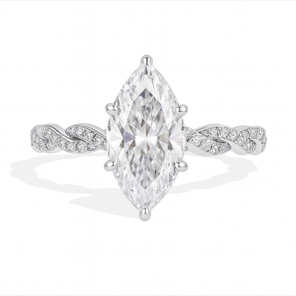 Stacked Marquise Cut Moissanite Ring