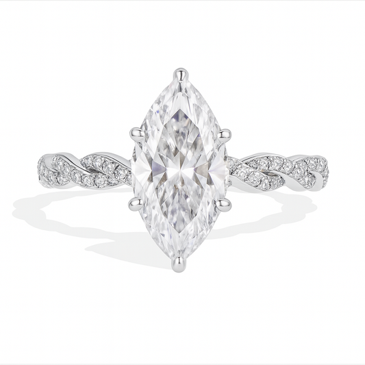 Stacked Marquise Cut Moissanite Ring