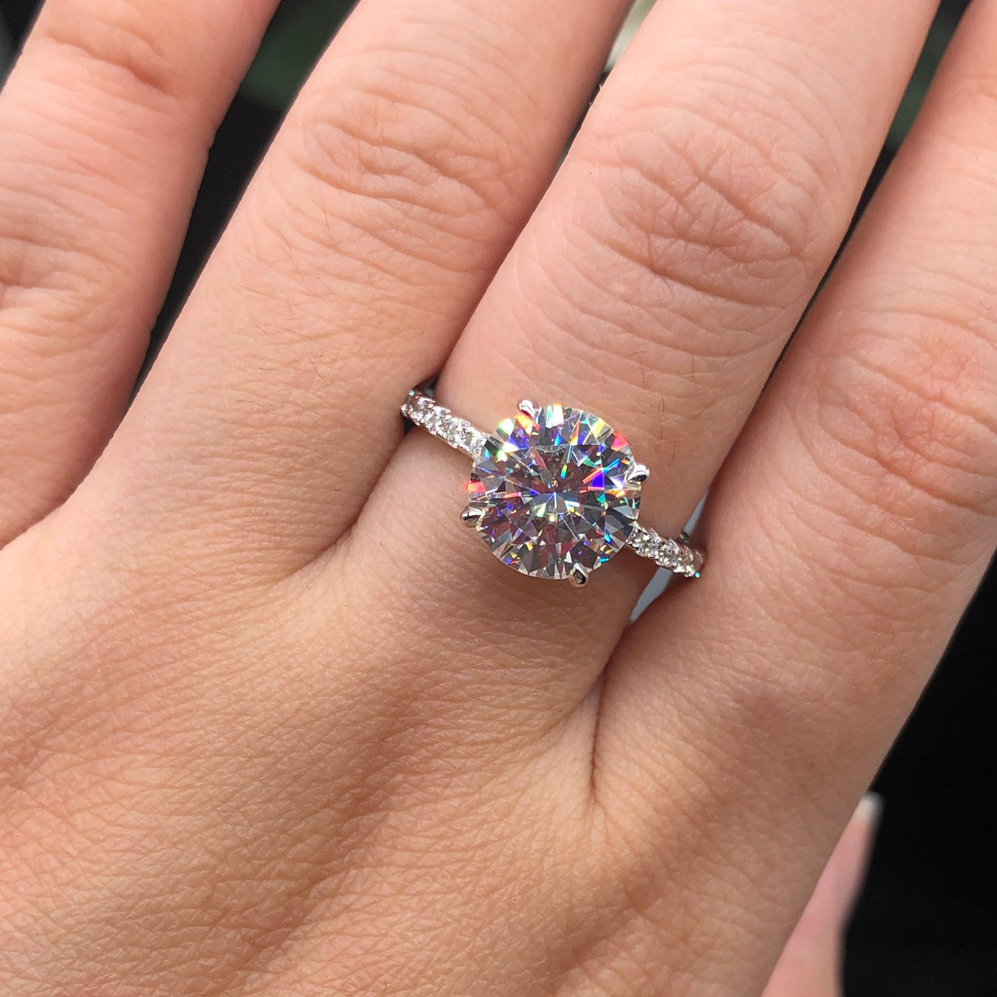 Hyne Pave Moissanite Engagement Ring 3.0 ct