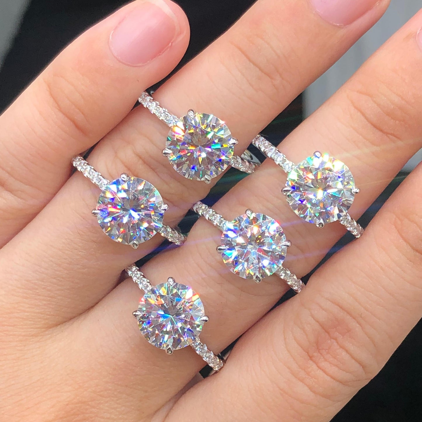 Hyne Pave Moissanite Engagement Ring 3.0 ct