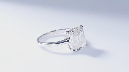 Emerald Cut Solitaire Moissanite Ring
