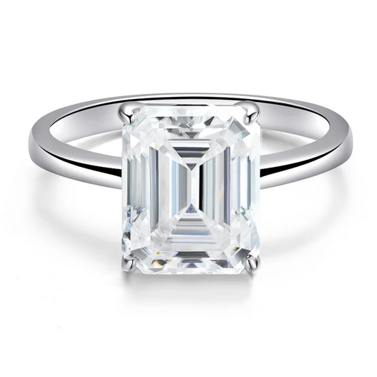 Emerald Cut Solitaire Moissanite Ring